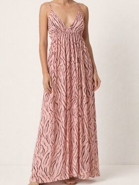 Tiare Hawaii Gracie Naturals Tiger Blush Maxi Dress OS NWT